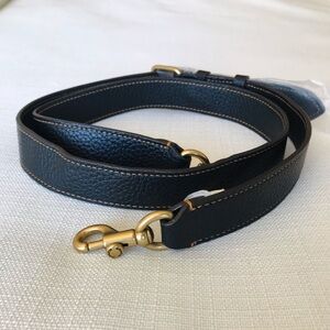 Coach Leather Adjustable Purse Strap, Black / Brass, May, NWOT